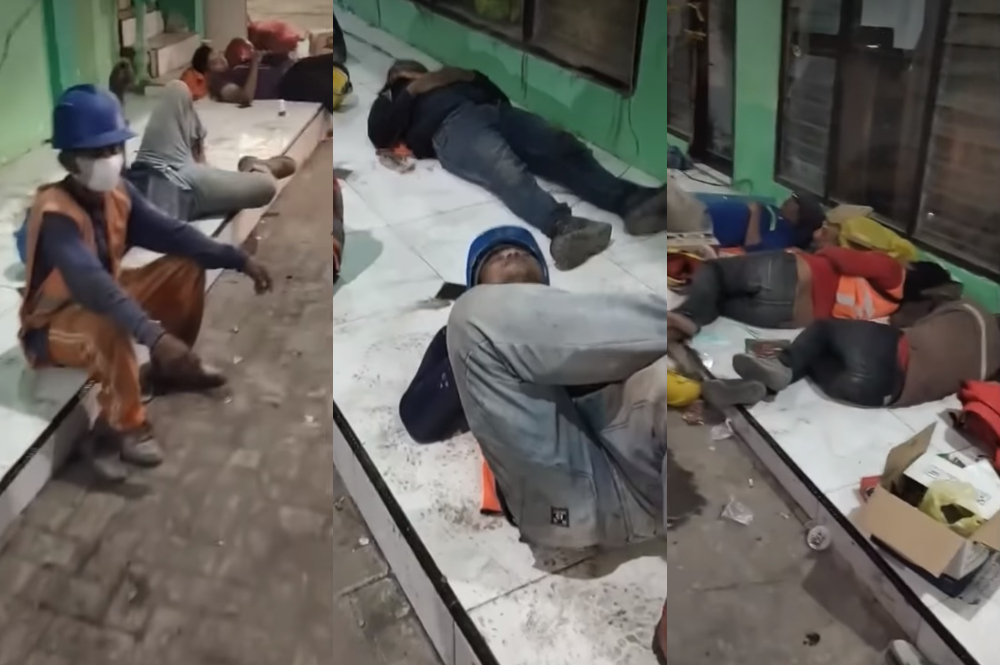 Tim SAR dan relawan tertidur karena kelelahan bekerja
